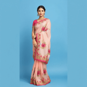 Floral Print Georgette Saree